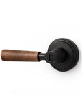 Door Handle Black Keyless Privacy Wood Door Lever, 1 Pack