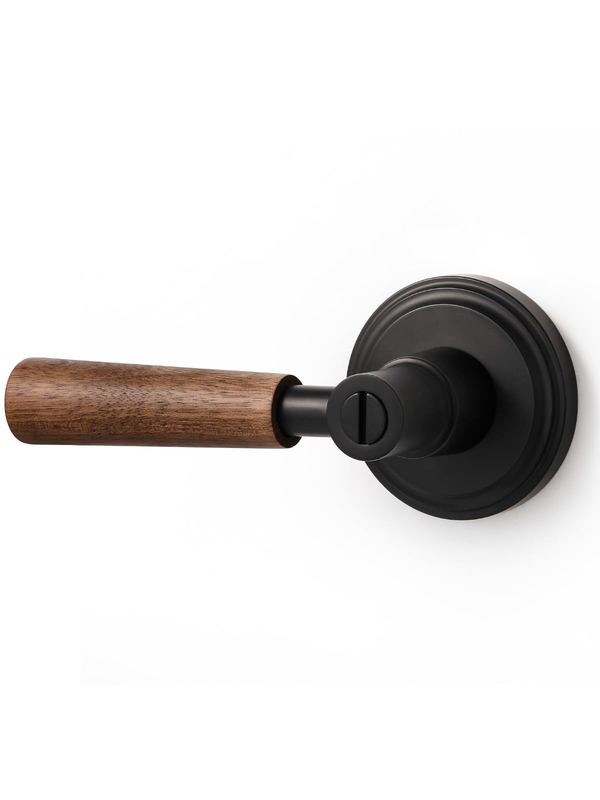 Door Handle Black Keyless Privacy Wood Door Lever, 1 Pack