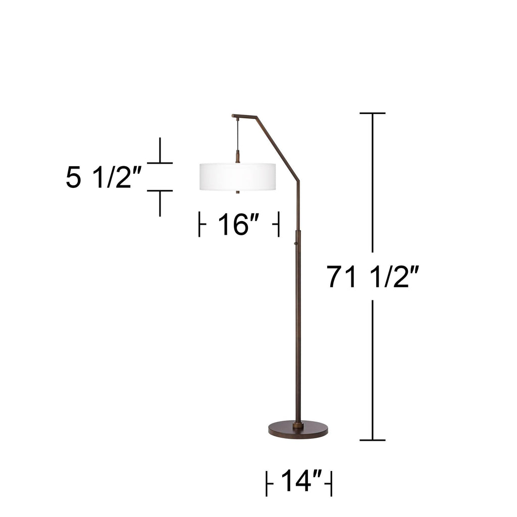 Inspired Arco Style 71 1/2" Tall Red Shade Bronze Downbridge Arc Floor Lamp