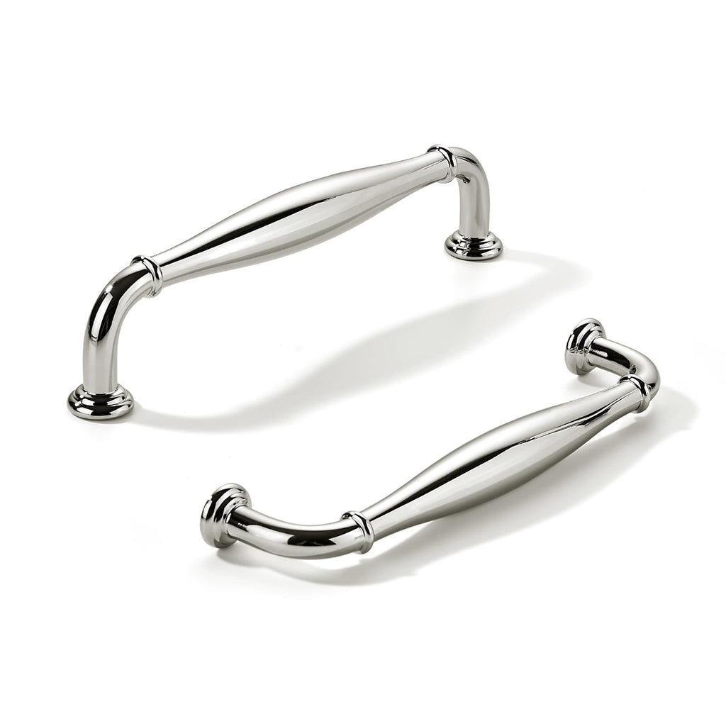 10 Pack 5inch(128mm) Hole Center Vibrant Polished Nickel Cabinet Pulls Solid Heavy-Duty Tradition Handles Hardware