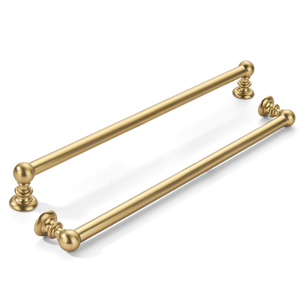 2 Pack 12 inch(305mm) Hole Center Brushed Brass Cabinet Pulls Solid Heavy-Duty Warm Brass Kitchen Cabinet Hardware