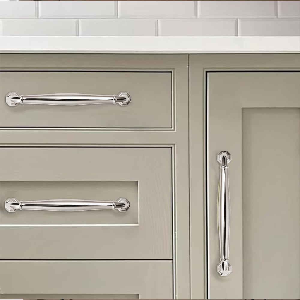 2 Pack 12 Inch(305mm) Polished Nickel Heavy Duty Solid Cabinet Handles Cabinet Pulls Heavy Duty Solid Cabinet