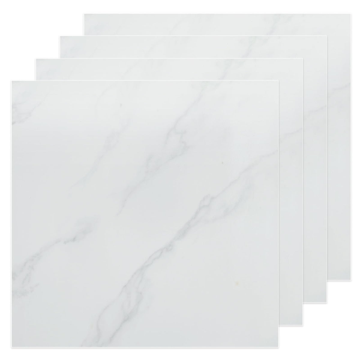 40 Sheet Vinyl Flooring 12x12 Inch Peel and Stick Floor Tile Waterproof White Marble Vinyl Floor Tiles Clearance Self