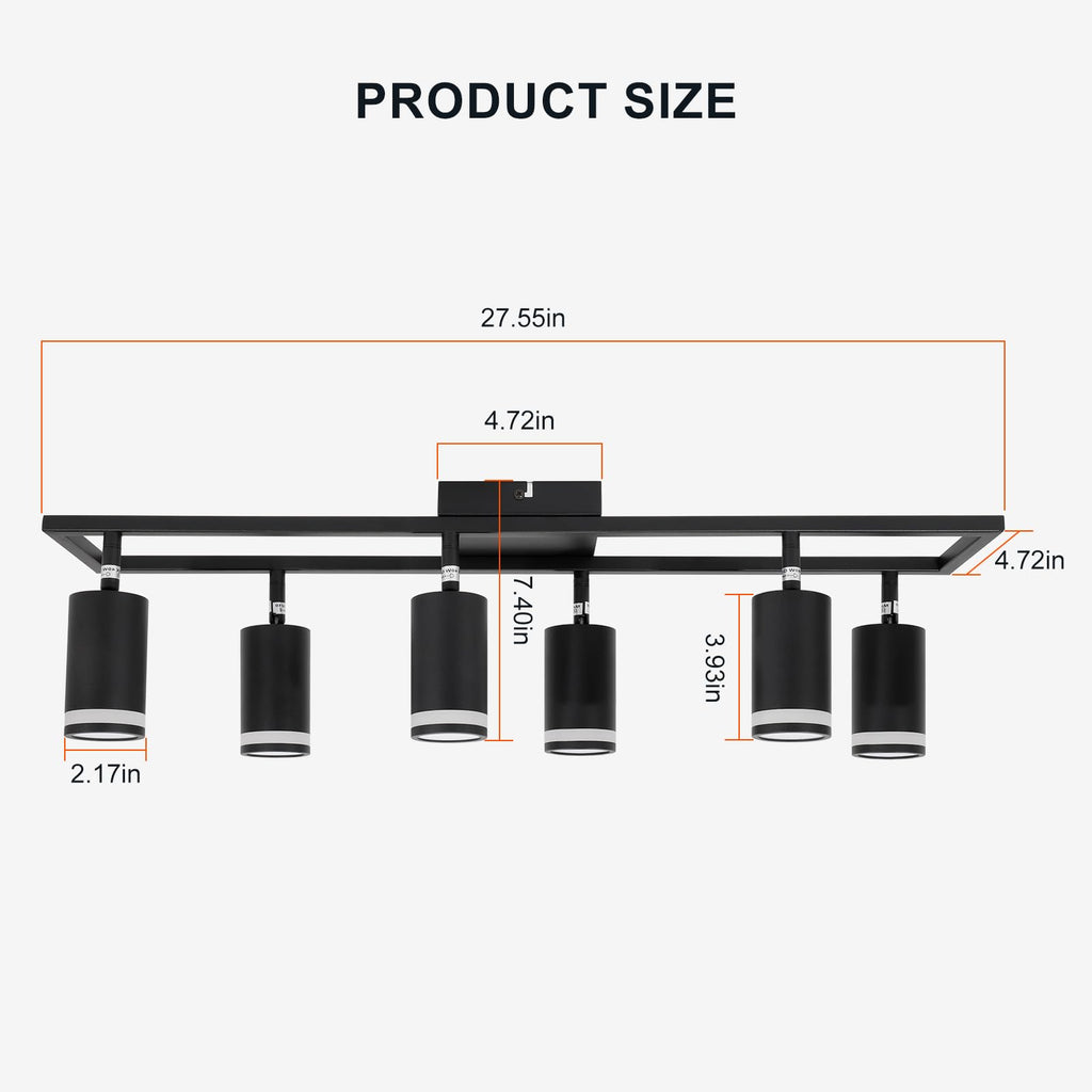 Track Lighting Fixtures Ceiling, GU10 Black Led Ceiling Spotlight