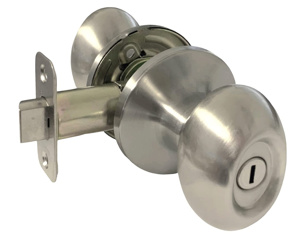 Satin Nickel Lock Door Oval Egg Shaped Style Knob Handle Entry/Privacy/Passage/Dummy/Deadbolt 6093DC (Privacy Bedroom
