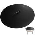 34" Fire Pit Cover Lid Round Outdoor Fireplace Cover Lid Heat Resistant Flat Fire Pit Burner Pan Cover for Round