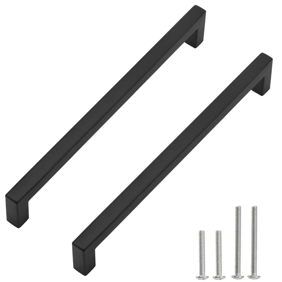 40 Pack 10 Inch Matte Black Cabinet Pulls, Square Drawer Handles