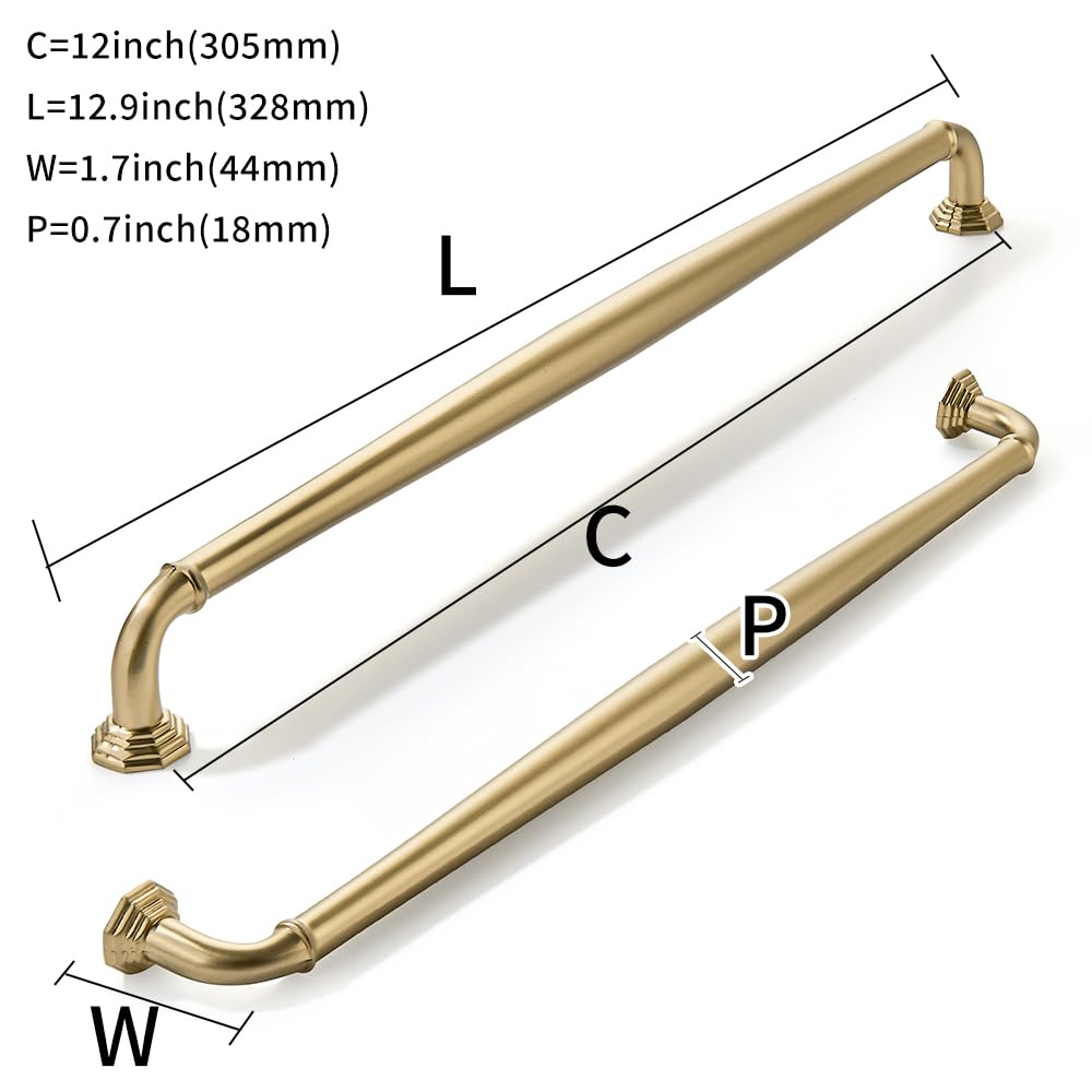 Appliance Handle Pull 18 Inch(457mm) Brushed Brass Cabinet Pulls Warm Gold Cabinet Handles Heavy Duty Solid