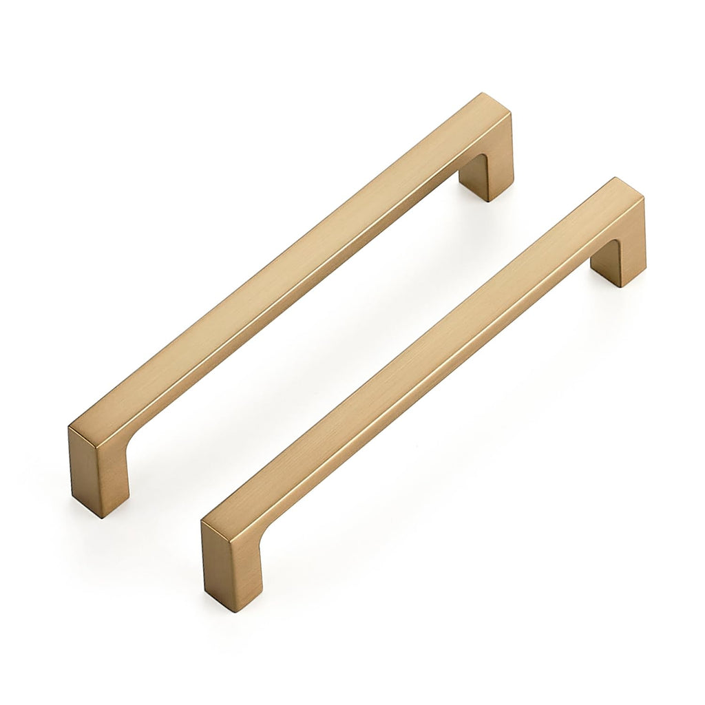 Champagne Bronze Kitchen Square Cabinet Handles 5 Inch 10 Pack