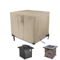 Fire Pit Cover, 32 inch Outdoor fire pit cover square Beige