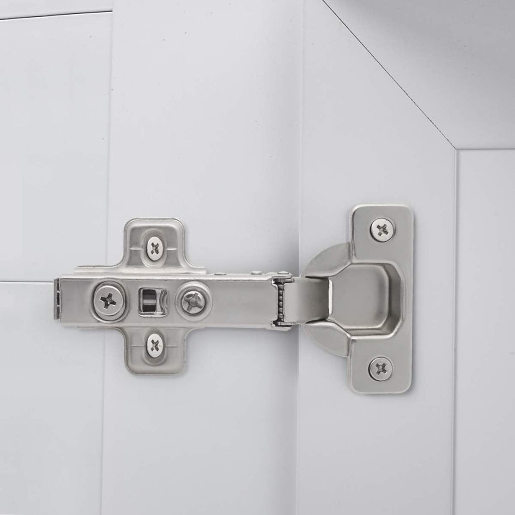 5 Pair/10 Pieces 105 Degree Soft Closing European Full Overlay Concealed Hinge with Mounting Plate