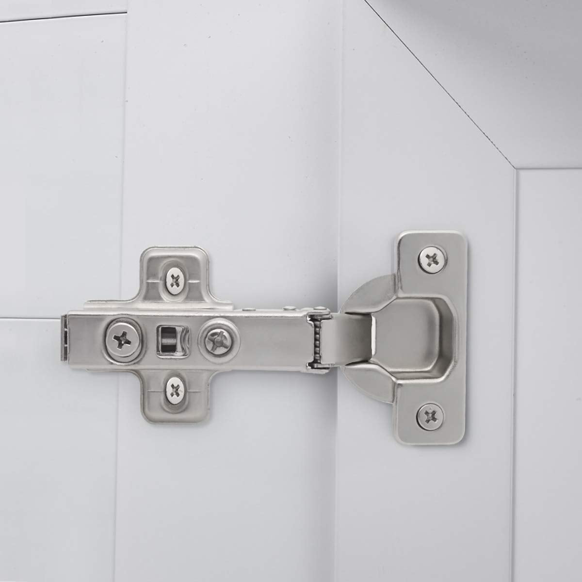 5 Pair/10 Pieces 105 Degree Soft Closing European Full Overlay Concealed Hinge with Mounting Plate