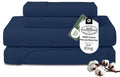 100% Organic Cotton King Sheet Set - Percale Weave - 4 Pieces Set - 1 Flat, 1 Deep Pocket Fitted Sheet and 2