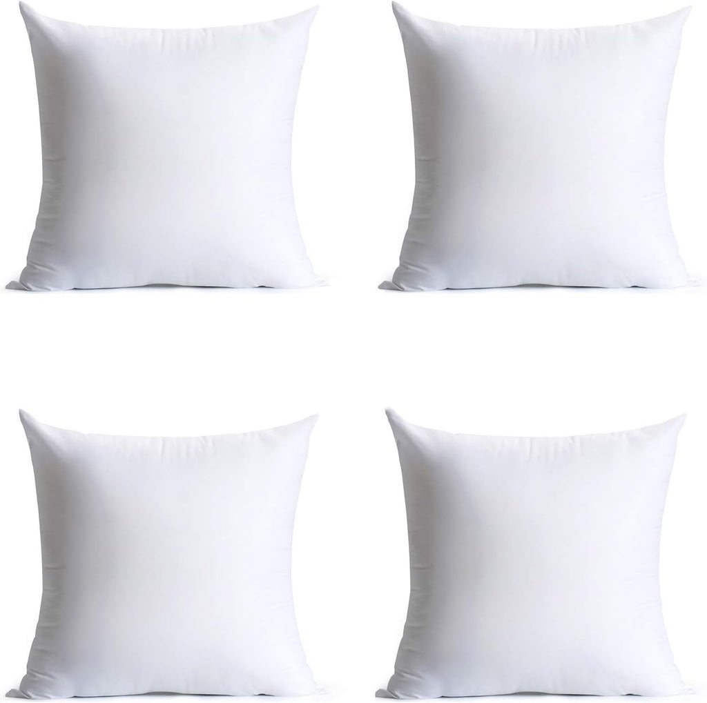 18 x 18 inches Pillow Inserts Hypoallergenic Brushed Microfiber Liner Down Alternative Filled Square - Set of 4