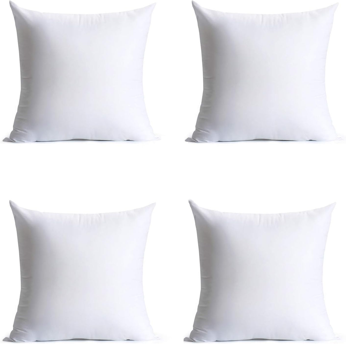 18 x 18 inches Pillow Inserts Hypoallergenic Brushed Microfiber Liner Down Alternative Filled Square - Set of 4