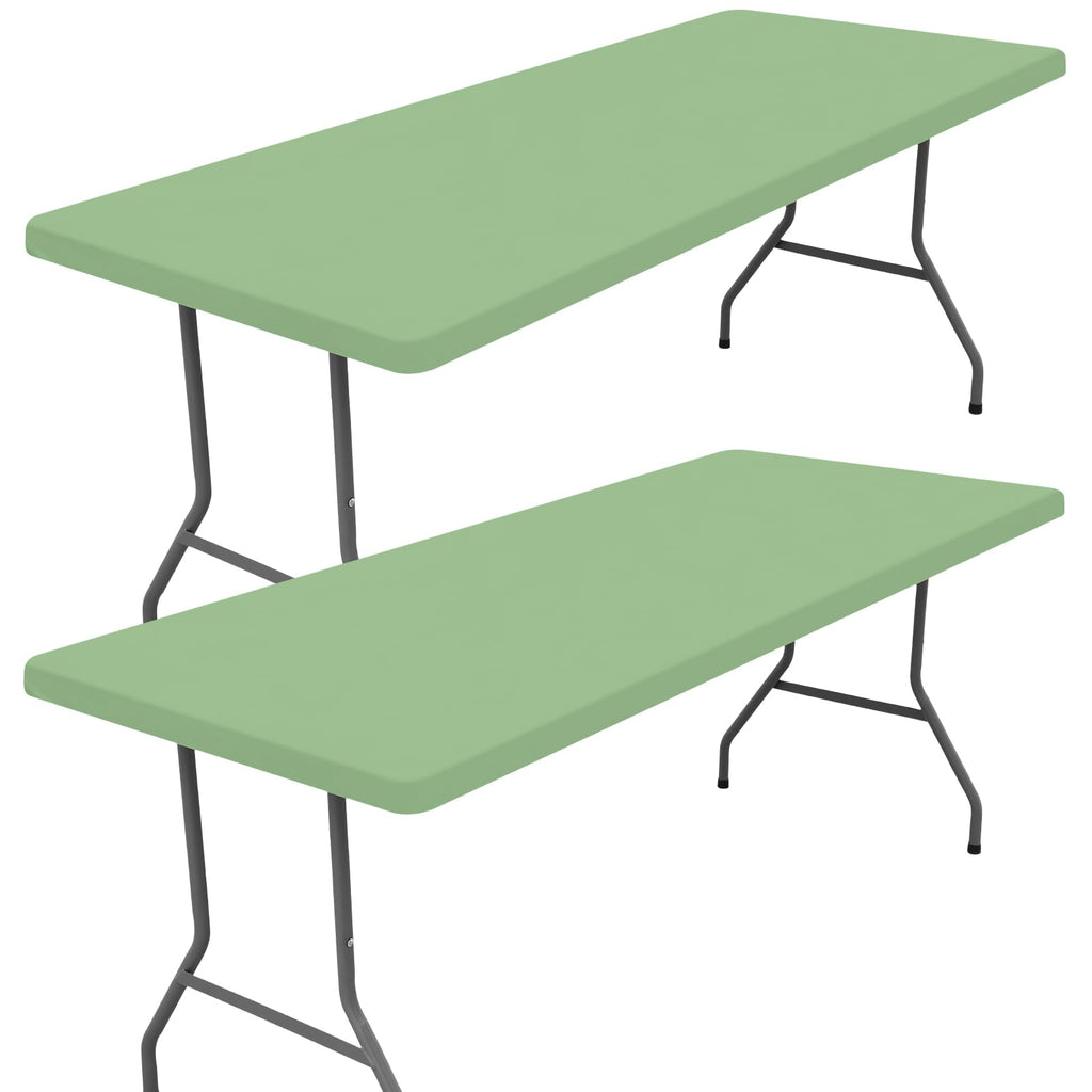 2 Pack Rectangle Spandex Fitted Table Cloth, 6FT Elastic Tablecloth