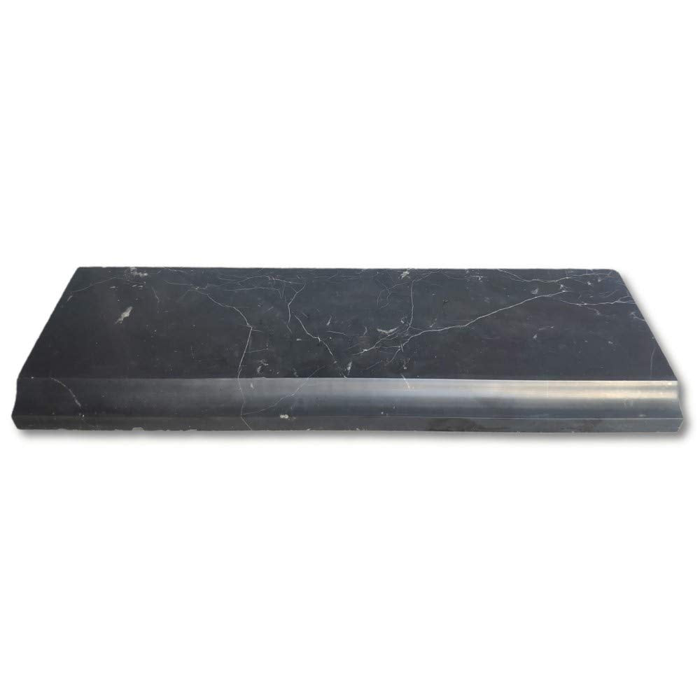 Nero Marquina Black Marble 4x12 Baseboard Trim Molding Honed Kitchen Bath Wall Floor Backsplash Shower (1 piece)