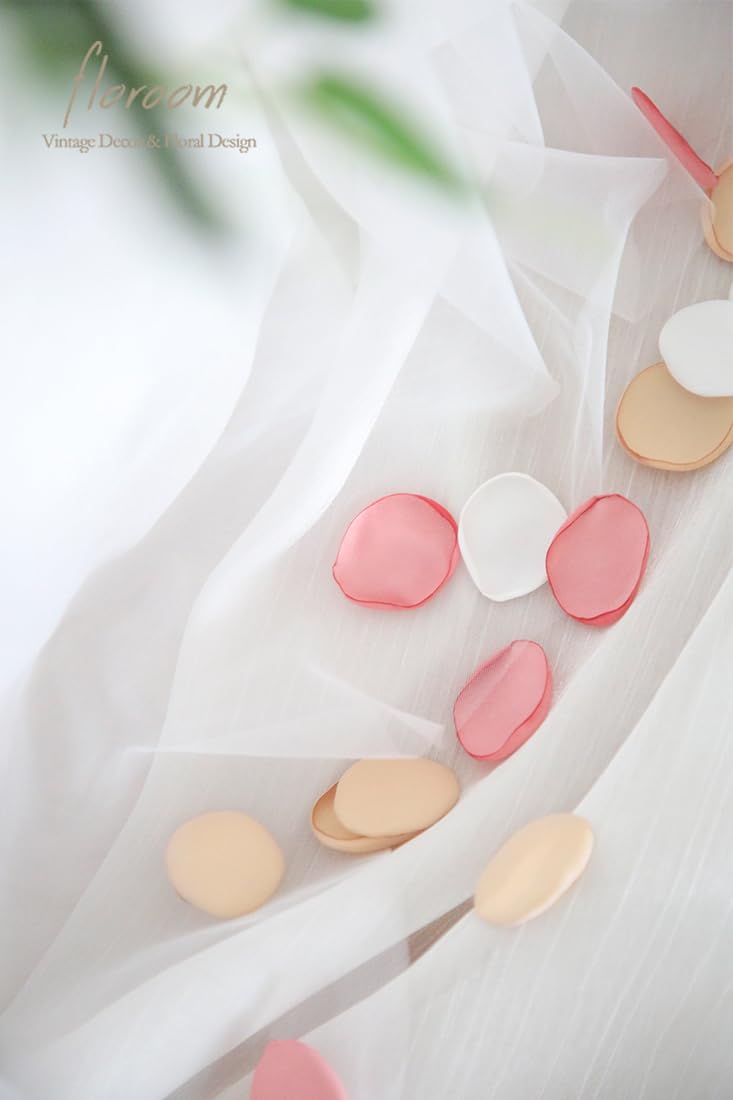 500pcs Rose Petals Champagne Pink Faux Silk Flower Petals for Wedding Flower Girl Basket Aisle Runner Scatter Dinner