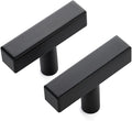 10 Pack Black T Bar Square Cabinet Knobs 2in Cabinet Pulls
