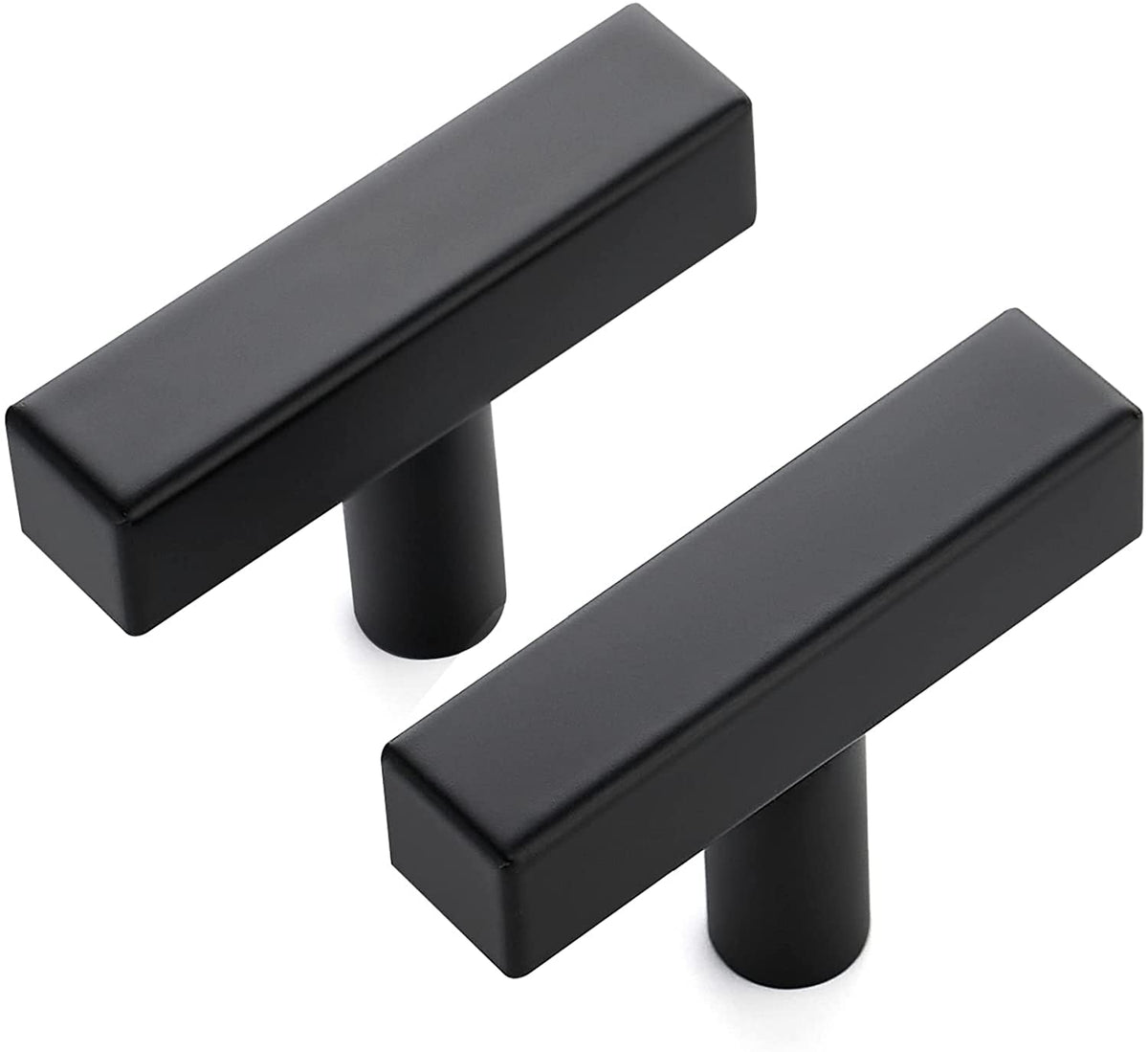 10 Pack Black T Bar Square Cabinet Knobs 2in Cabinet Pulls