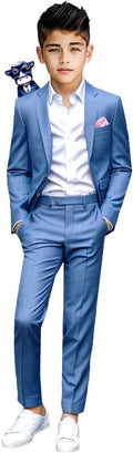 Boys Slim Fit Suit Rosefia Style Five Piece Set