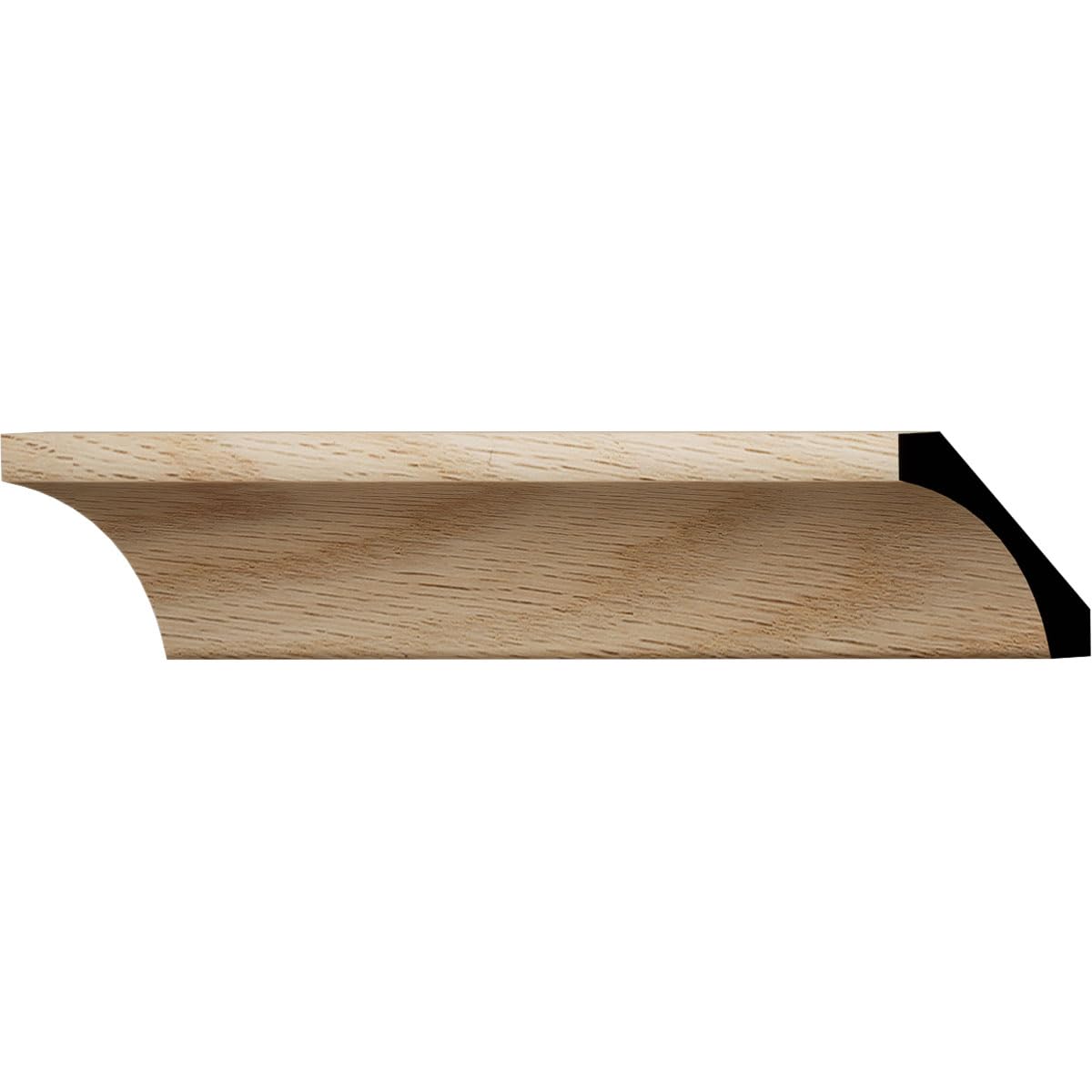 Crown Moulding, Solid Hardwood, 1 13/16"H x 2 1/16"P x 2 3/4"F x 96"L, Stain Grade White Oak