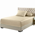 Viscose from Bamboo Fitted Bottom Sheet Only, Deep Pocket, Extremely Soft Sheets, Solid Beige