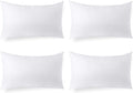 Hypoallergenic Lumbar Pillow Inserts 4 Pack, 12 × 20 Inches - Plush Polyester Throw Pillow Fillers for Sofas, Beds - Set of 4