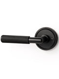 Knurled Door Lever Black Passage Door Handle, 1 Pack
