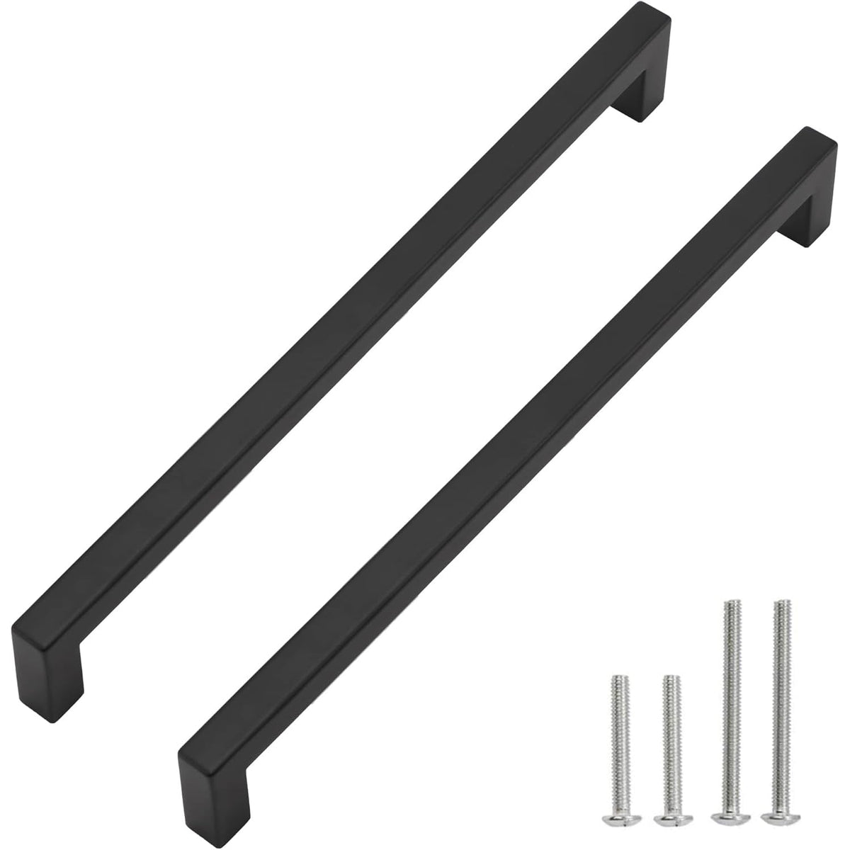 20 Pack 11-1/3 Inch Black Cabinet Pulls, Square Drawer Handles