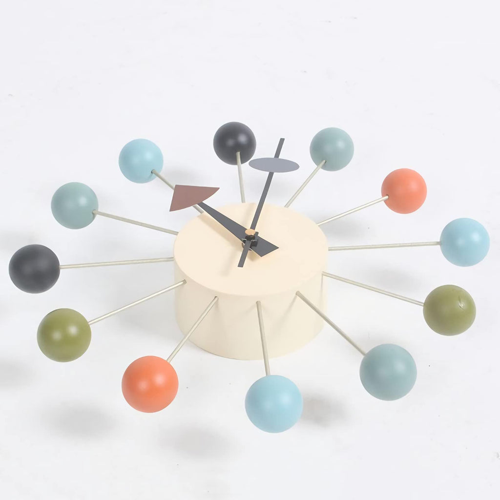 Inspired Nelson Style Ball Clock in Multicolor, Decorative Modern Silent Wall Clock