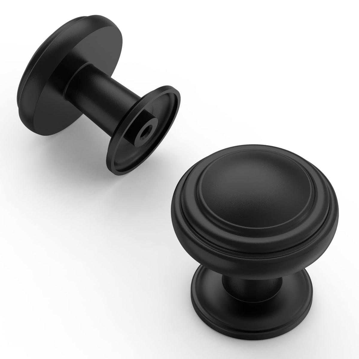 10 Pack Matte Black Cabinet Knobs Single Hole Cabinet Pulls 1 Inch Drawer Knobs Cabinets ZH0086