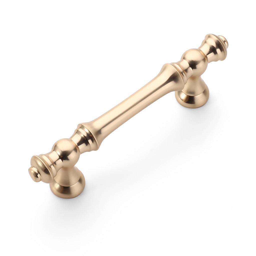 10 Pack Brushed Brass Cabinet Pulls 3"