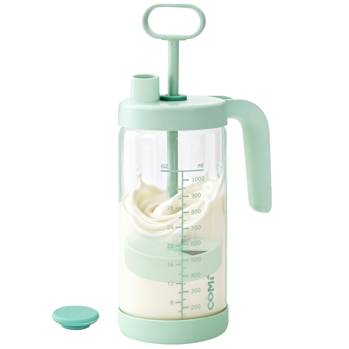 Glass Breast Milk Pitcher, Formula Mixing Pitcher, 32oz Green