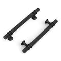 10 Pack 5"(128mm) Black Knurled Cabinet Handles Kitchen Matte Black Pulls for Cabinets Drawer Pulls Dresser Hardware