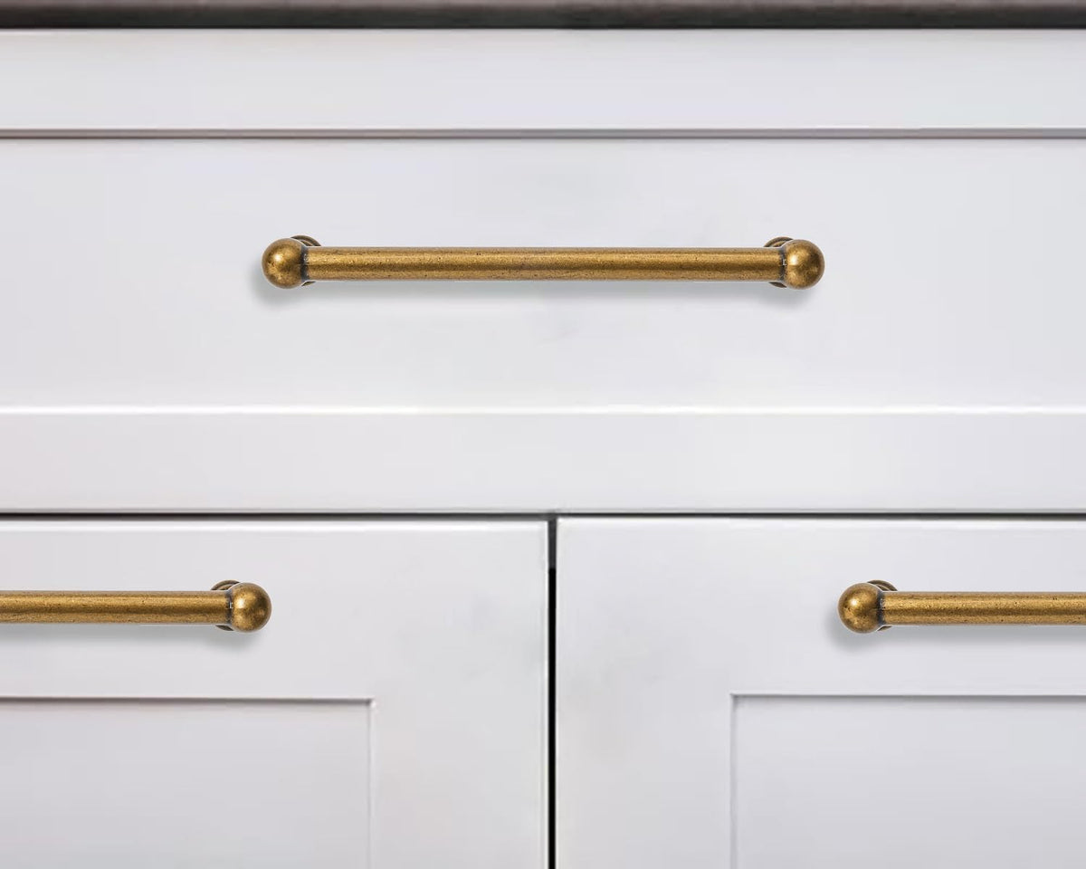 2 Pack 7-1/2 Inch Hole Center Antique Brass Cabinet Pulls Heavy Duty Solid Cabinet Handles cabinets Dressers Kitchens