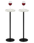Inspired Saarinen Style Round Drink Table Set 2, Small Pedestal Side Table, White Marble