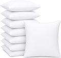 18 x 18 Inch Throw Pillow Inserts Square Cushions with Polyester Fill for Decorative Pillow Covers - Set of 8