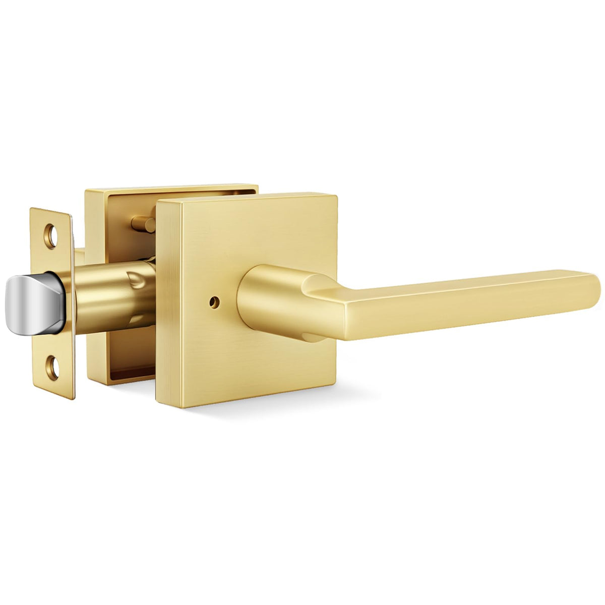 Brushed Gold Door Handle Interior, Privacy Bedroom - 1 Pack
