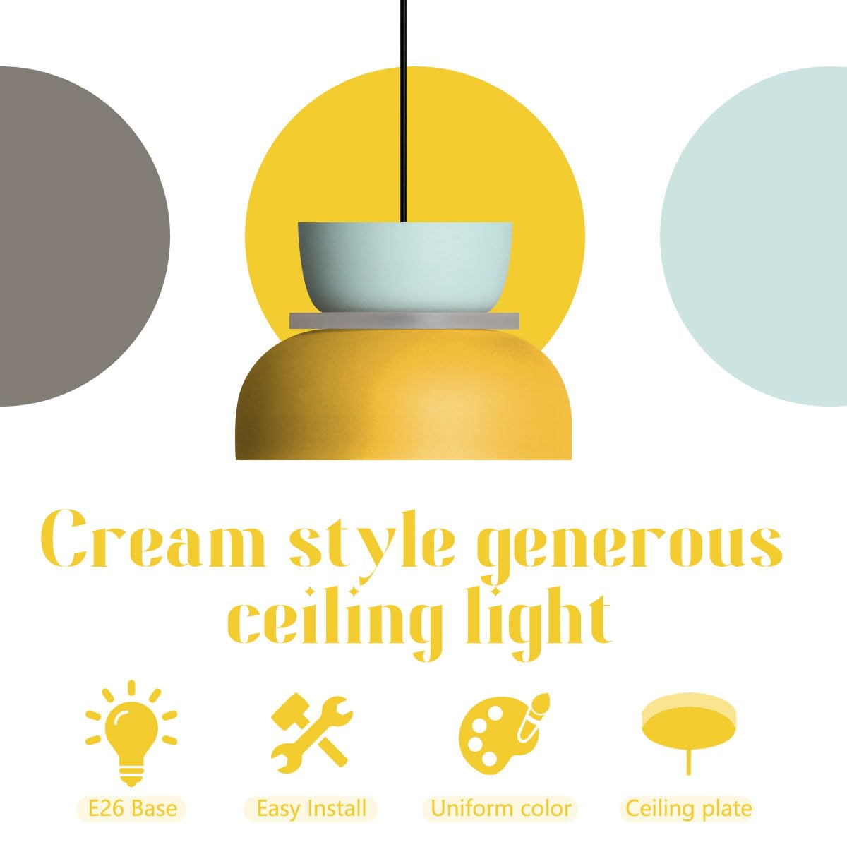 Macaron Kitchen Island Pendant Light Boho Yellow Blue Lamp Shade Mid Century Modern Hanging Light Fixtures Nordic