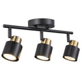 3 Light Track Lighting Kit, Matte Black Brass Finish 3 Way Adjustable with GU10 Modern Ceiling Directional Spot