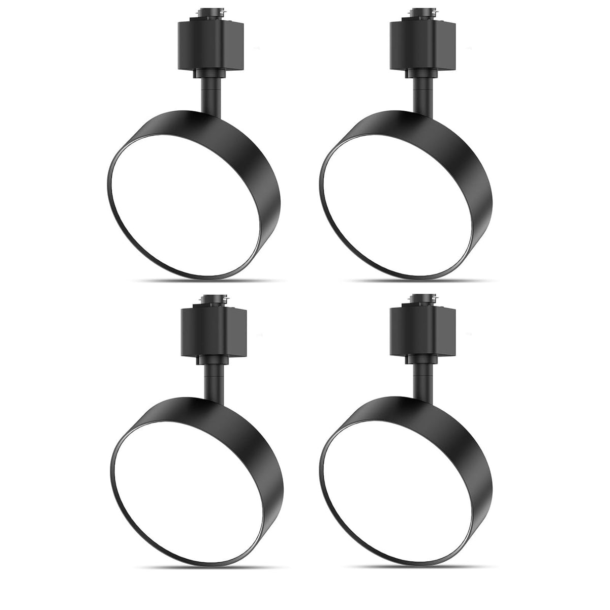 Diffuse J Type Track Lighting Heads, 12W Black 4 Pack