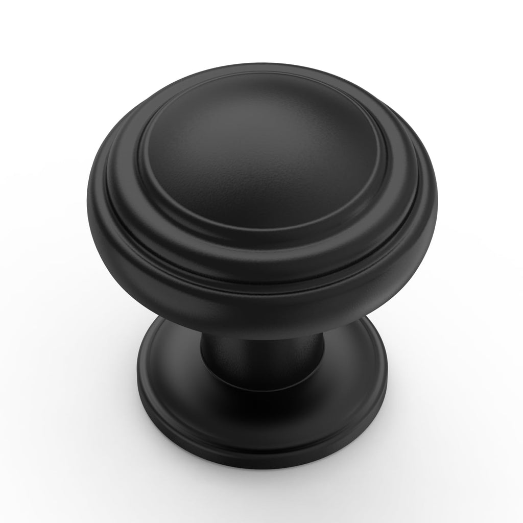 10 Pack Matte Black Cabinet Knobs Single Hole Cabinet Pulls 1 Inch Drawer Knobs Cabinets ZH0086