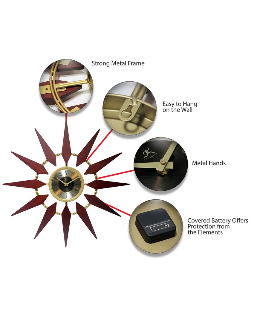 Inspired Nelson Style Orion Starburst Wall Clock Mid Century Modern 30 inch Large Mid Century