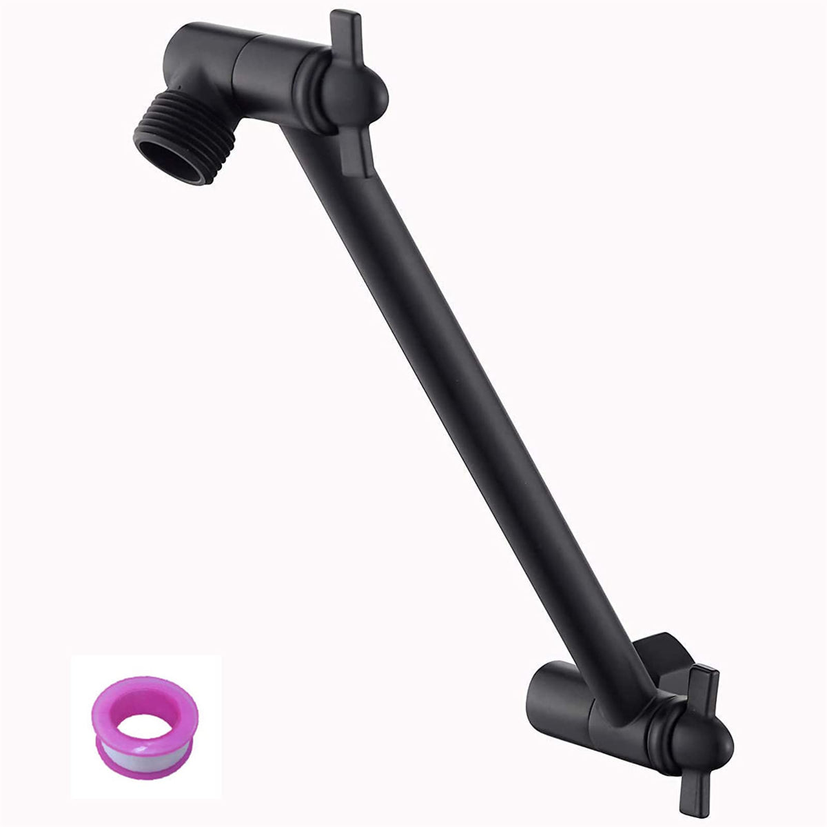12 Inch Shower Head Extension Arm Matte Black.Solid Brass Adjustable Shower Arm Extension. Lower Or Raise Any Rain Or