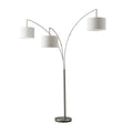 Floor Lamp, Brushed Steel, Movable Shades, 74"