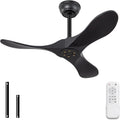 36" Black Ceiling Fan with Remote, No Light