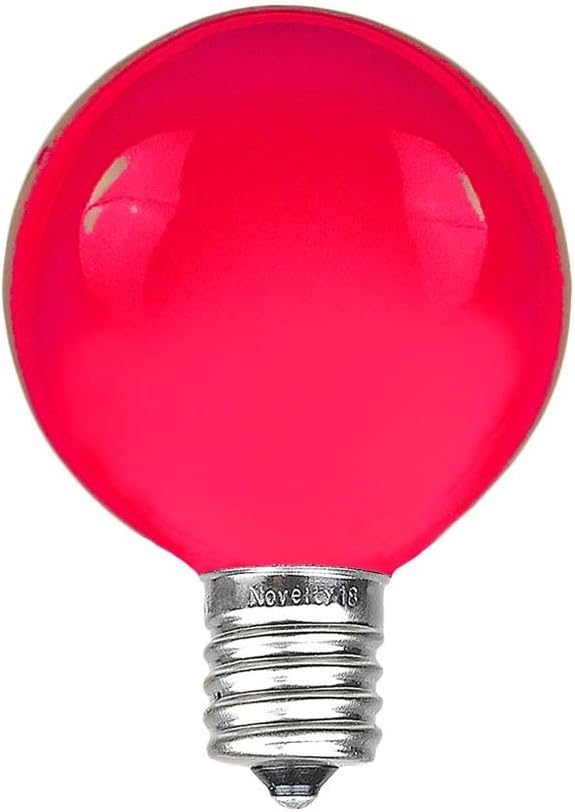 G40 Pink Outdoor Globe Bulbs, E12 Candelabra Base