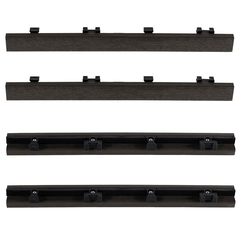 1 in. x 1 ft. Quick Deck Composite Deck Tile Straight Trim (4-Pieces/Box) (Indonesian Merbau)