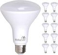 10 Pack BR30 LED Bulbs, Indoor Flood Lights 90+ CRI 75W Equivalent uses 9.5W 2700K Warm White 850 Lumens, E26 Base